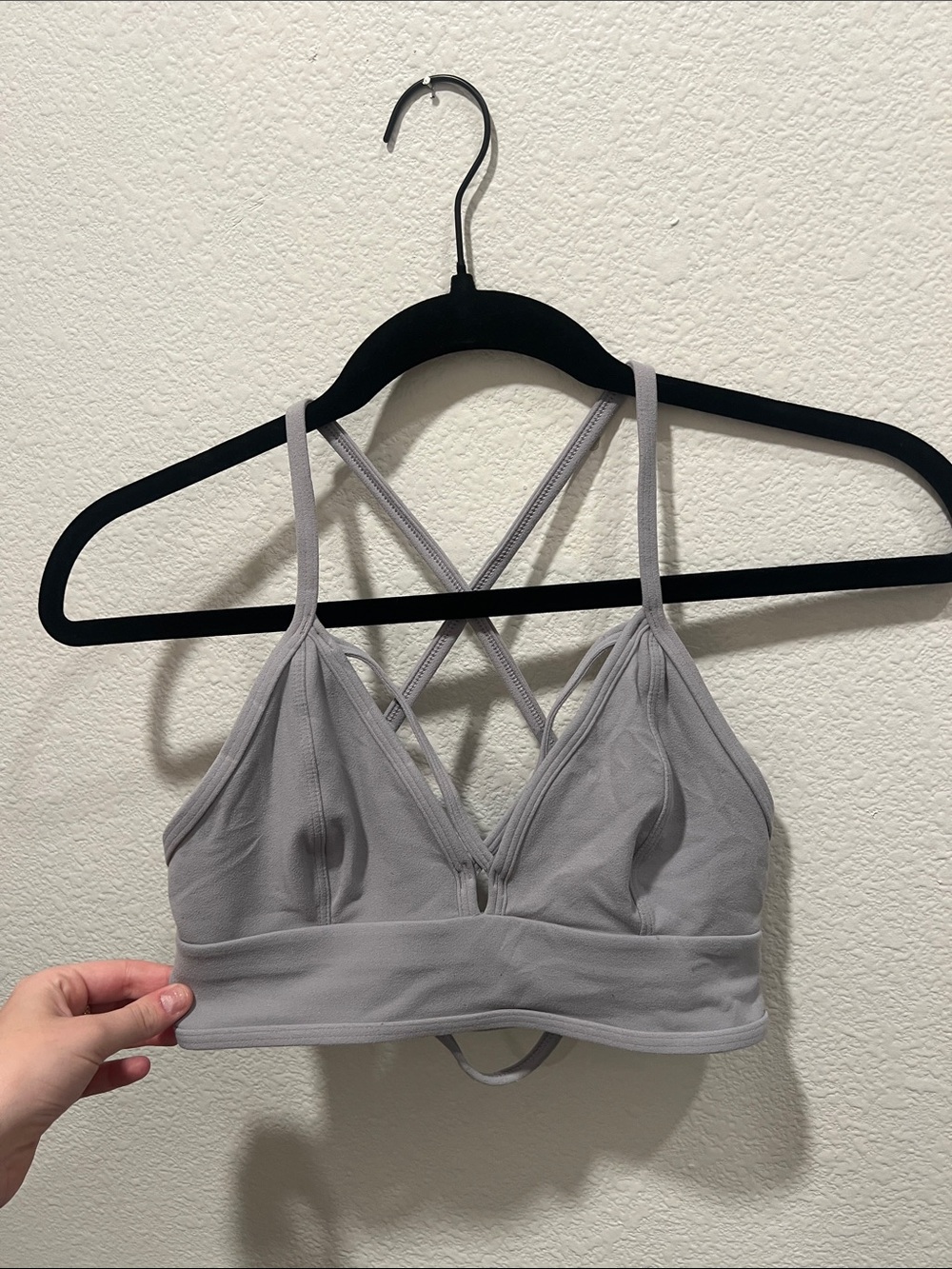 lululemon athletica Light Gray Strappy Sports Bra